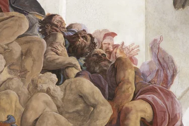 Johannes der Täufer predigt mit Engeln, Sibyllen und Propheten, ca. 1696-97